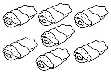 spring rolls line art minimalist design illustration concept