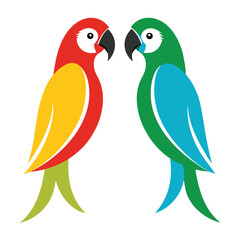 two parrot vector icon isolated on white background