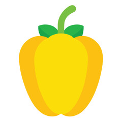 Yellow Capsicum vector icon isolated on white background