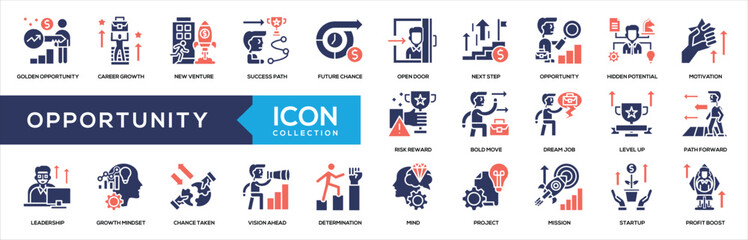 Opportunity Glyph Color Icon Collection