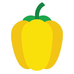 Yellow Capsicum vector icon isolated on white background
