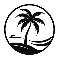 vector illustration of a tropical beach