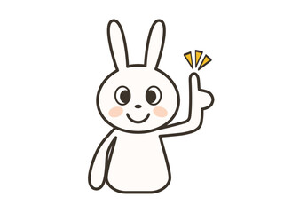 ポイントを説明するかわいいうさぎの上半身イラスト