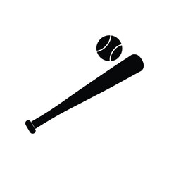baseball bat and ball silhouette art