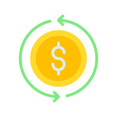 Turnover icon vector image. Suitable for mobile apps, web apps and print media.
