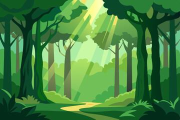 Obraz premium green forest landscape
