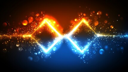 Abstract Neon Fire & Ice Design