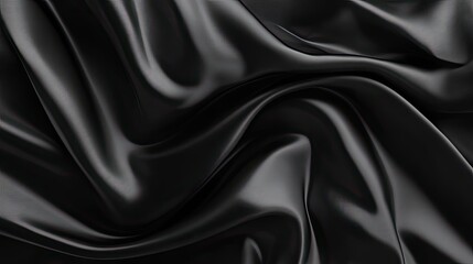 Obraz premium Dark Draped Black Fabric Texture Background