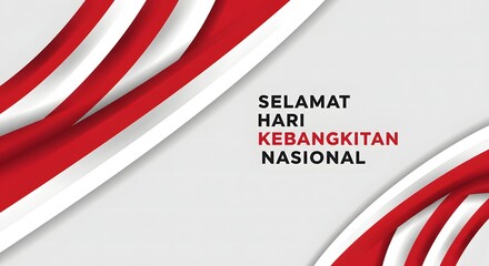 Obraz premium Indonesian National Awakening Day: Elegant Red and White Flag Design