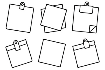 sticky notes line art clear workspace clutter reduction tips