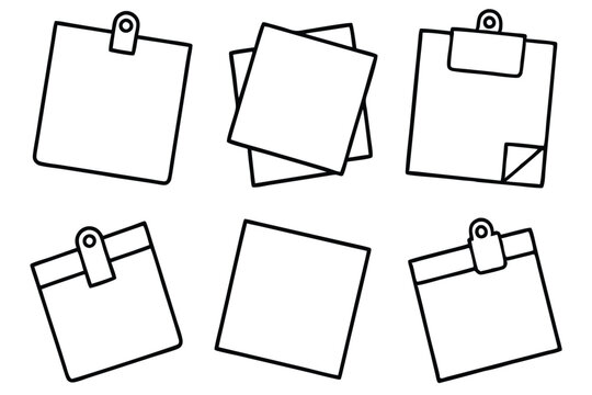 sticky notes line art clear workspace clutter reduction tips