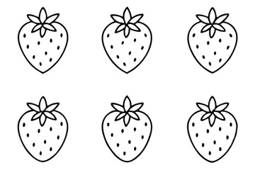 strawberry line art black and white simple artwork