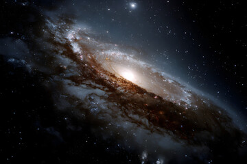 Fototapeta premium Majestic Spiral Galaxy in Deep Space