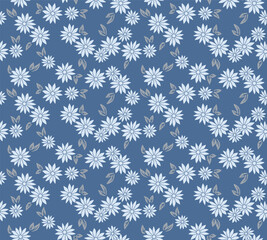  Japanese Star Flower Leaf Vector Seamless Pattern