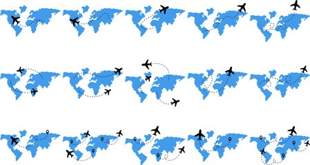Fototapeta premium World Travel Route 