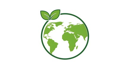 Green Earth with Leaves - Ecology Illustration