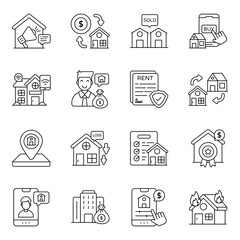 Set of Property Line Icons

