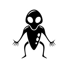 alien icon, alien silhouette vector illustration-simple silhouette illustration of alien, perfect for alien logos and icons