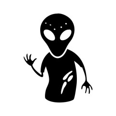 alien icon, alien silhouette vector illustration-simple silhouette illustration of alien, perfect for alien logos and icons
