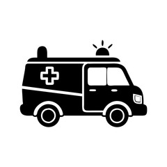 ambulance icon, ambulance silhouette vector illustration-simple silhouette illustration of ambulance, perfect for ambulance logos and icons