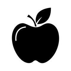 apple icon, apple silhouette vector illustration-simple silhouette illustration of apple, perfect for apple logos and icons