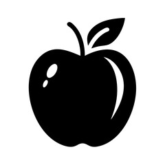 apple icon, apple silhouette vector illustration-simple silhouette illustration of apple, perfect for apple logos and icons