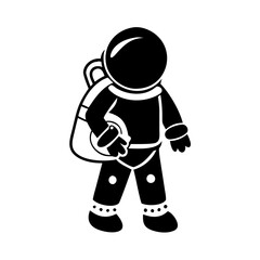 astronaut icon, astronaut silhouette vector illustration-simple silhouette illustration of astronaut, perfect for astronaut logos and icons