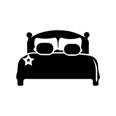 bed icon, bed silhouette vector illustration-simple silhouette illustration of bed, perfect for bed logos and icons