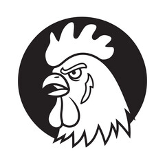 Fototapeta premium Rooster head tribal vector illustration with animal and bird design elements