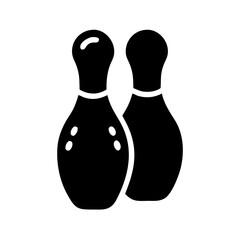 Fototapeta premium bowling pin icon, bowling pin silhouette vector illustration-simple silhouette illustration of bowling pin, perfect for bowling pin logos and icons