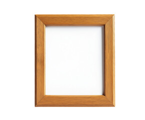 Fototapeta premium Empty wooden picture frame isolated. Blank vertical photo frame mockup. Simple wood frame. 