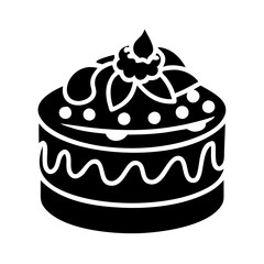 cake icon, cake silhouette vector illustration-simple silhouette illustration of cake, perfect for cake logos and icons