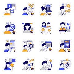 Fototapeta premium Set of Finance Flat Icons