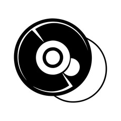 cd icon, cd silhouette vector illustration-simple silhouette illustration of cd, perfect for cd logos and icons