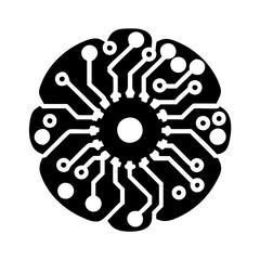 circuit board icon, circuit board silhouette vector illustration-simple silhouette illustration of circuit board, perfect for circuit board logos and icons