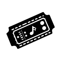 concert ticket icon, concert ticket silhouette vector illustration-simple silhouette illustration of concert ticket, perfect for concert ticket logos and icons