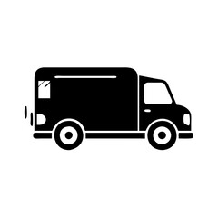 delivery truck icon, delivery truck silhouette vector illustration-simple silhouette illustration of delivery truck, perfect for delivery truck logos and icons