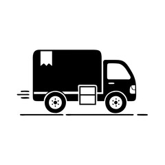 delivery truck icon, delivery truck silhouette vector illustration-simple silhouette illustration of delivery truck, perfect for delivery truck logos and icons