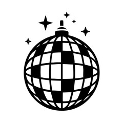 disco ball icon, disco ball silhouette vector illustration-simple silhouette illustration of disco ball, perfect for disco ball logos and icons