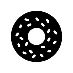 donut icon, donut silhouette vector illustration-simple silhouette illustration of donut, perfect for donut logos and icons