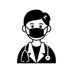 doctor icon, doctor silhouette vector illustration-simple silhouette illustration of doctor, perfect for doctor logos and icons
