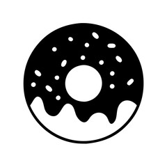 donut icon, donut silhouette vector illustration-simple silhouette illustration of donut, perfect for donut logos and icons