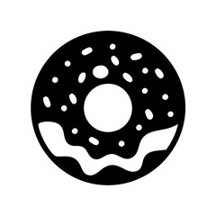 donut icon, donut silhouette vector illustration-simple silhouette illustration of donut, perfect for donut logos and icons