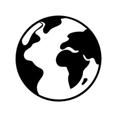 earth icon, earth silhouette vector illustration-simple silhouette illustration of earth, perfect for earth logos and icons