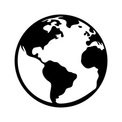 earth icon, earth silhouette vector illustration-simple silhouette illustration of earth, perfect for earth logos and icons