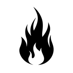 fire icon, fire silhouette vector illustration-simple silhouette illustration of fire, perfect for fire logos and icons