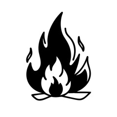 fire icon, fire silhouette vector illustration-simple silhouette illustration of fire, perfect for fire logos and icons