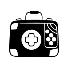 first aid kit icon, first aid kit silhouette vector illustration-simple silhouette illustration of first aid kit, perfect for first aid kit logos and icons