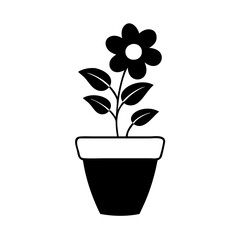 flower pot icon, flower pot silhouette vector illustration-simple silhouette illustration of flower pot, perfect for flower pot logos and icons