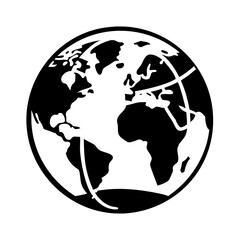 globe icon, globe silhouette vector illustration-simple silhouette illustration of globe, perfect for globe logos and icons